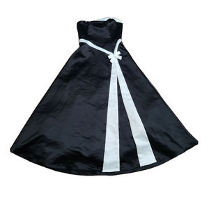 VTG Jessica McClintock x Gunne Sax Dress Size 5/6 Black Strapless Prom Y2K